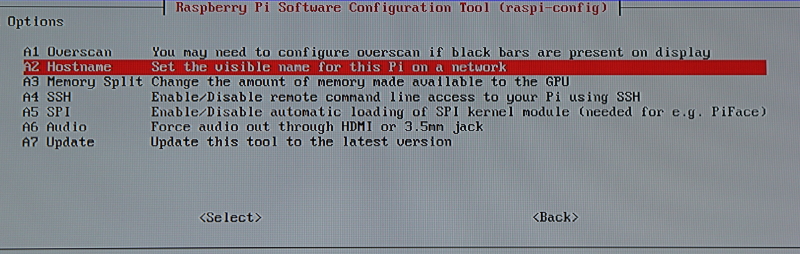 ncurses based interface with the menu options of the 'expand filesystem' option