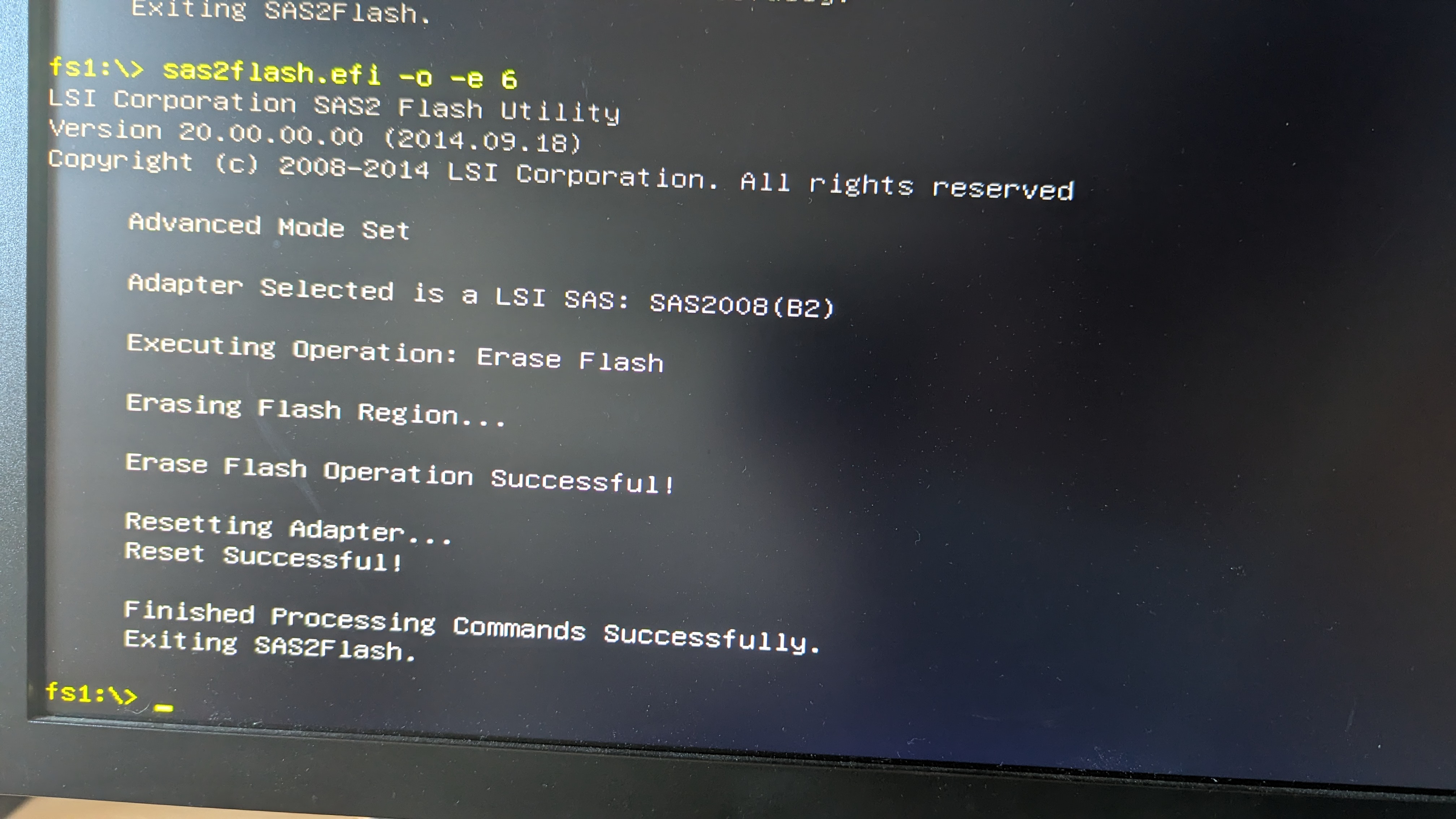 bye, bye firmware 😢 Showing the result of the erasing action