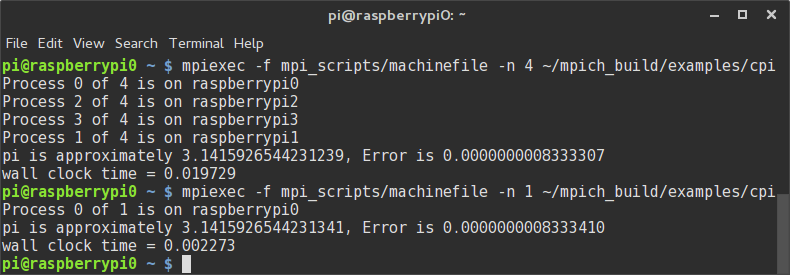 Is that correct? O.o a picture showing that a clustered pi is actually slower at calculating pi...