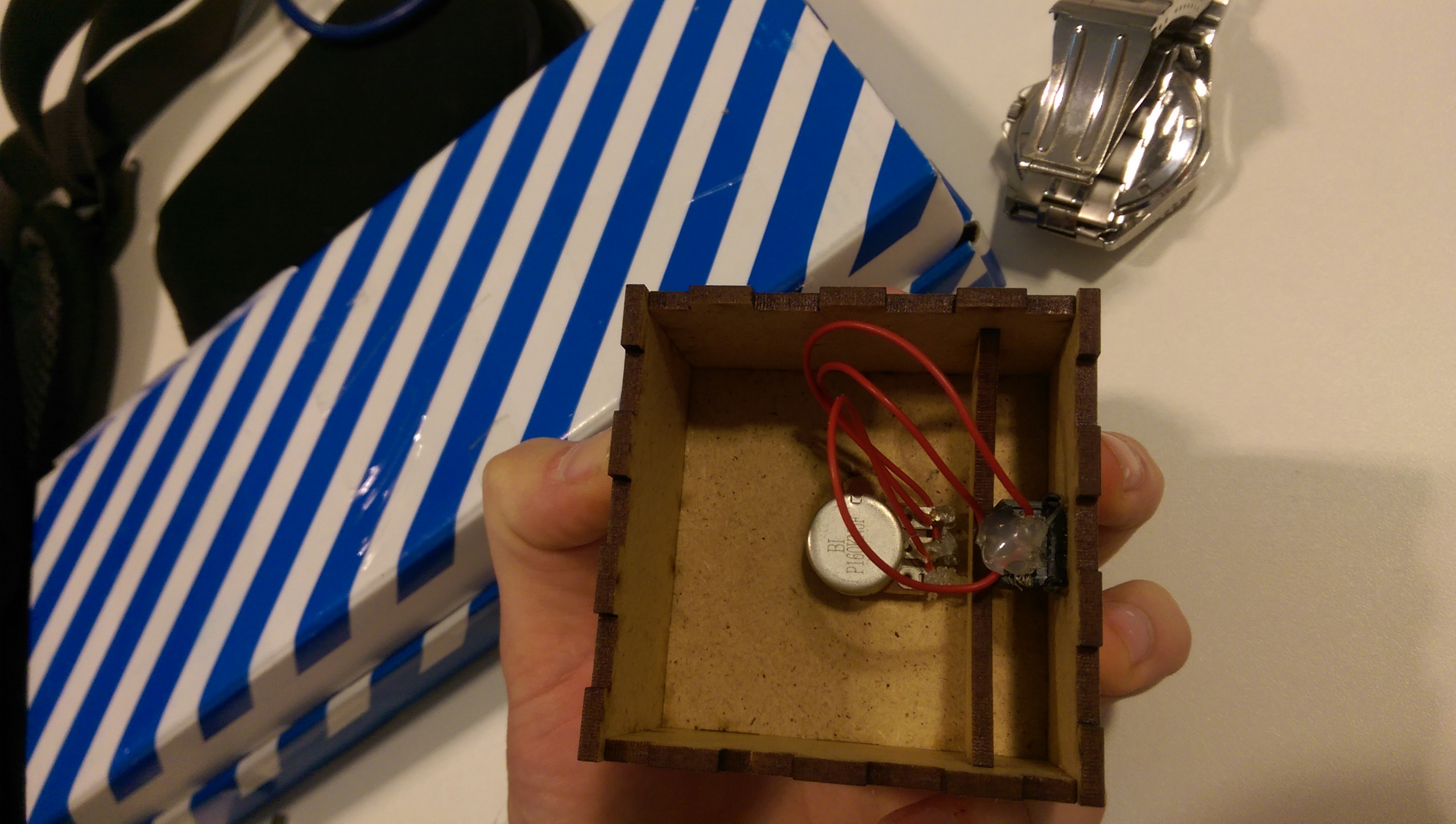 the inside of an assembled controller inside